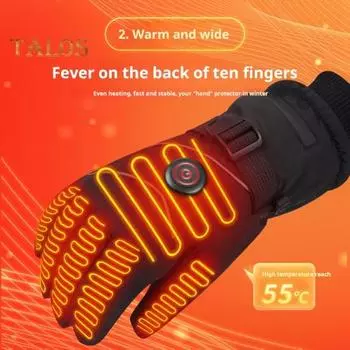 1 пара перчаток с подогревом, 3 температурных режима, сенсорный экран, теплые, холодные, зимние, для езды на велосипеде, для мужчин и женщин, электрические перчатки с подогревом EU