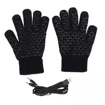 1 пара перчаток с подогревом через USB, зимние теплые перчатки с подогревом, утолщенные перчатки для сенсорных экранов для офисных работников