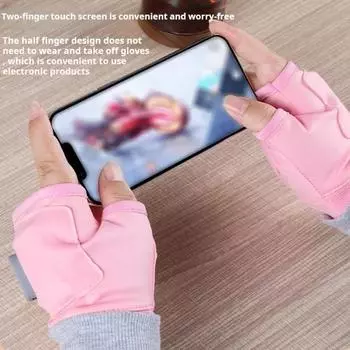 1 пара перчаток с подогревом, регулировка температуры, зимние теплые мягкие перчатки, портативные, перезаряжаемые через USB розовый