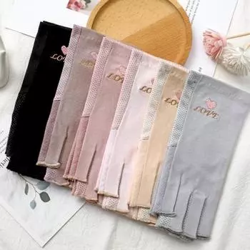 1 пара перчаток с половиной пальца, защита от ультрафиолета, вождение, рыбалка, кемпинг, тонкие гелевые перчатки для маникюра для женщин A