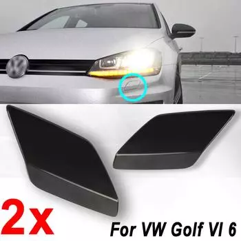 1 пара переднего бампера, насадка для омывателя фар, крышка для VW Golf A6 MK6 2008-2013 5K0955109C 5K0955110C, автомобильный Стайлинг чёрный