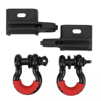 1 пара передних кронштейнов для крепления буксировочного крюка с D-образным кольцом 3/4 дюйма, сталь, прочность на разрыв 57000 фунтов для T