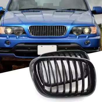 1 пара передних однолинейных нержавеющих решеток из АБС-пластика, глянцевые решетки для почек 51138250052