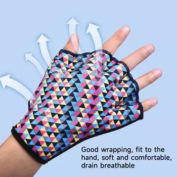 1 пара перепончатых перчаток для плавания, водостойкие для мужчин и женщин, для начинающих, водный фитнес, дайвинг, обучение плаванию, ручные ласты, весла, снаряжение для плавания S королевский синий