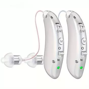 1 пара перезаряжаемых слуховых аппаратов для пожилых людей с шумоподавлением и регулировкой громкости. Цифровые слуховые усилители. Усилители звука слуховых аппаратов для пожилых людей.
