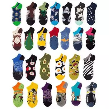 1 пара Persnlichkeit Kunst Lustige Frauen Socken Welt Klassische Retro Berhmte Malerei Van Gogh Ankle Sox Strae Sport Skateboard Midea