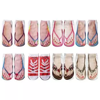 1 пара персонализированных носков до щиколотки с принтом маникюра для женщин Подарки 30cm золотой