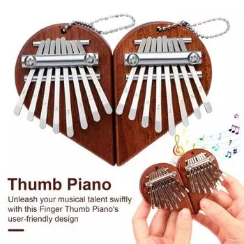 1 пара пианино для большого пальца 8 клавиш пианино для большого пальца с деревянной основой Easy