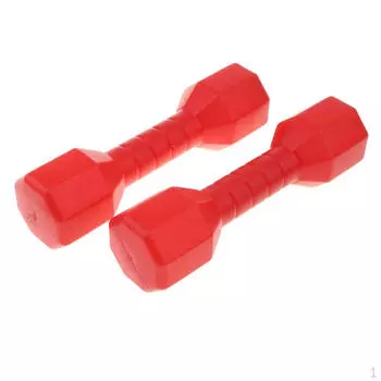 1 пара пластиковых легких гантелей для фитнеса на открытом воздухе, детская спортивная игрушка для детского сада - красный
