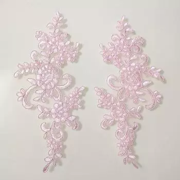 1 пара платье украшение кружево аппликация швейный мотив сделай сам нашивки цветок вышитая ткань ремесло розовый