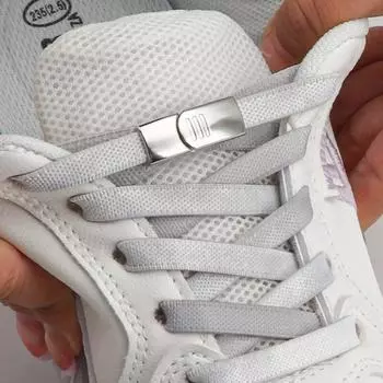 1 пара плоских радужных шнурков шириной 8 мм, эластичные шнурки, кроссовки с магнитным замком, шнурки для обуви без завязок, для взрослых и детей, резиновые ленты для обуви CHINA чёрный