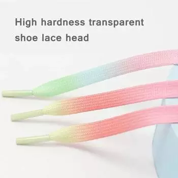 1 пара плоских туфель, цветные градиентные шнурки, эластичные шнурки для детей, взрослых, спортивная обувь, длина шнурка 80/100/120/140 см 80cm