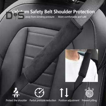 1 пара плюшевых автомобильных наплечных накладок, удобный практичный детский ремень для автомобильного сиденья, наплечная накладка розовый