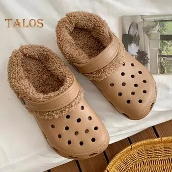 1 пара плюшевых стелек для сабо, съемные моющиеся стельки для тапочек, обеспечивающие необычайное тепло и комфорт в холодную погоду, зимнее нижнее белье для сабо, подкладка для сабо 36 чёрный