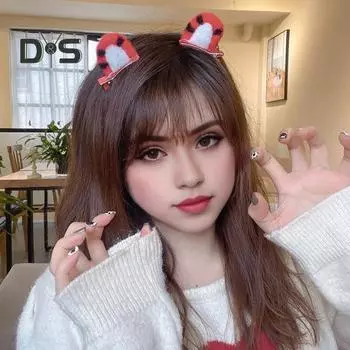 1 пара плюшевых заколок для волос с тигровыми ушками, ухо животного, зажим для волос в виде утконоса, заколка для волос, аксессуары для волос для женщин и девочек, реквизит для фотосессии, подарок на день рождения, Рождественский подарок жёлтый