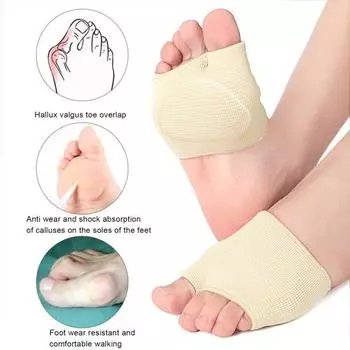 1 пара плюсневых подушечек, облегчение боли в ногах, мягкие компрессионные поддерживающие рукава для волдырей при невроме Мортона, диабетических стопах S чёрный