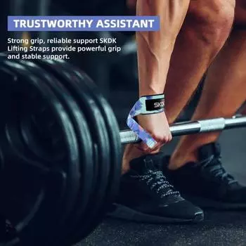 1 пара подъемных ремешков для мужчин и женщин, противоскользящая лента для тяжелой атлетики, бодибилдинга, пауэрлифтинга, силовых тренировок, подтягиваний со штангой, становой тяги на запястье синий