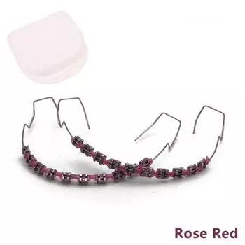 1 пара поддельных брекетов, цветные брекеты для зубов, временные металлические проволоки, металлические брекеты, ортодонтические лигатуры, стоматологические розы красного