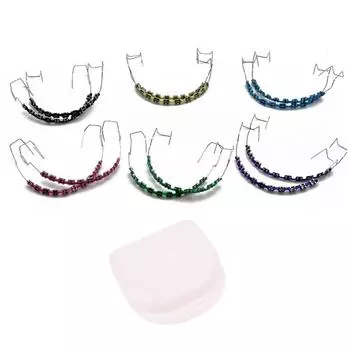 1 пара поддельных брекетов, цветные брекеты для зубов, временные металлические проволоки, металлические брекеты, ортодонтические лигатуры, стоматологические фиолетовый