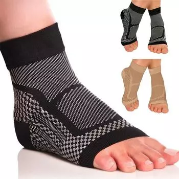 1 пара подошвенных носков с компрессионным рукавом и поддержкой свода стопы S-M