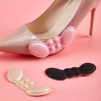 1 пара подпяточников Нескользящие Самоклеящиеся Съемные Износостойкие Впитывающие пот Избегают натирания Легко 3mm чёрный