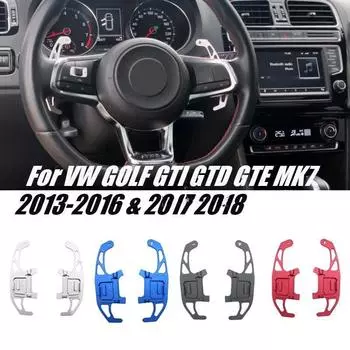 1 пара подрулевых переключателей рулевого колеса автомобиля, алюминиевый удлинитель для VW GOLF GTI R GTD GTE MK7 7 POLO GTI Scirocco 2014-2019 серебряный