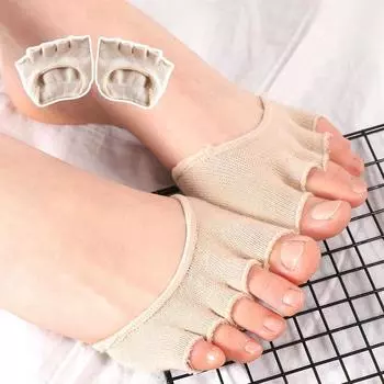 1 пара подтяжек женские носки-следки с пятью пальцами невидимые с мелким вырезом летние тонкие носки на полуподошве туфли на высоком каблуке носки-невидимки One Size