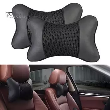 1 пара подушек для подголовника автомобиля, подушка для поддержки шеи с регулируемыми ремнями, износостойкая, дышащая, эргономичная конструкция, подушка для головы и шеи автомобиля бежевый