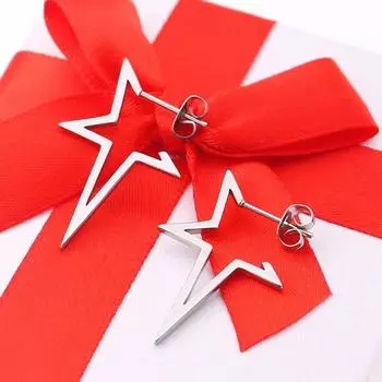 1 пара подвесок для ушей в стиле хип-хоп, однотонные подвески для ушей с надрезом и пентаграммой для женщин золотистый