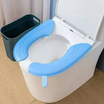 1 пара, полезная, простая установка, с ручкой, накладка на сиденье для унитаза, липкая грелка для ванной комнаты розовый