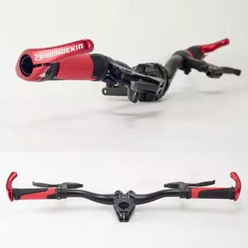 1 пара полезных противоударных мини-рогов из алюминиевого сплава на руль для горной дороги красный