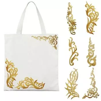 1 пара полиэстер золотая аппликация платье декор вышивка свадебная ткань наклейка ремесла кружевная ткань сделай сам утюг на заплатке