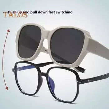 1 пара поляризованных солнцезащитных очков с защитой UV400, линзами высокой четкости, складным дизайном, функциональными поляризованными очками A