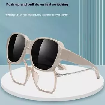 1 пара поляризованных солнцезащитных очков с защитой UV400, линзами высокой четкости, складным дизайном, функциональными поляризованными очками A