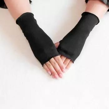 1 пара полупальцевых перчаток для спорта на открытом воздухе, эластичные летние перчатки, современная простота, однотонные, тонкие, солнцезащитные чёрный