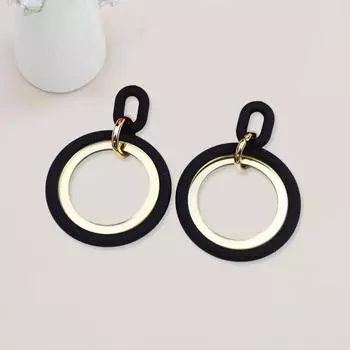 1 пара полые серьги-гвоздики с круговой строчкой, акриловые серьги-кольца, сращивающиеся висячие серьги, красочные контрастные геометрические легкие висячие серьги