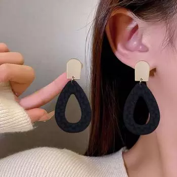 1 пара полых плетеных висячих серег в форме капли воды, серьги-гвоздики ручной работы, преувеличенные летние пляжные эффектные серьги-кольца