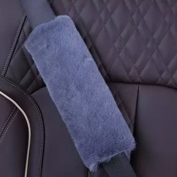 1 пара практичных противоскользящих пушистых автомобильных наплечников, чехлов для школьного ранца, ремней безопасности, автомобильных принадлежностей One Size серый