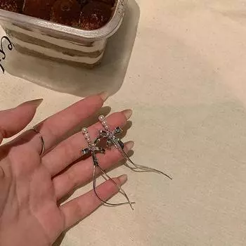 1 пара прекрасных винтажных жемчужных кисточек-бантиков, элегантных сережек-капель 1Pair