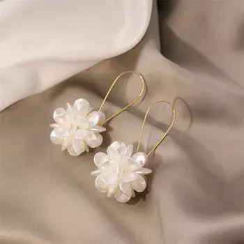 1 пара преувеличенных модных элегантных длинных цветочных сережек, модные милые украшения 1 Pair