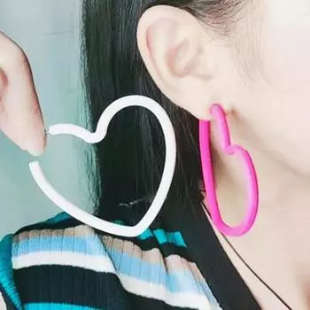 1 пара преувеличенных полых сережек-гвоздиков для ушей ярких цветов, акриловые серьги-гвоздики, модные ювелирные изделия, аксессуары, подарок жёлтый