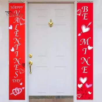 1 пара приветственных знаков на День святого Валентина, привлекательная подвесная вывеска для крыльца для праздничного наружного украшения красный