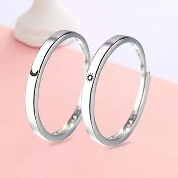 1 пара привлекательных регулируемых колец с луной и защитой от царапин, открывающиеся медные пары обещают