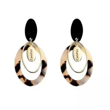 1 пара серег-гвоздиков, преувеличенные многослойные полые большие женские серьги с леопардовым принтом в стиле ретро