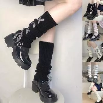 1 пара привлекательных вязаных носков с хорошими эластичными гетрами 2