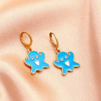 1 пара Призрак кулон серьги на Хэллоуин ярких цветов со стразами женские серьги с эмалью вечерние украшения белый