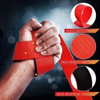 1 пара прочных нескользящих упоров для запястий для тяжелой атлетики для мужчин и женщин, идеально подходящих для домашних спортзалов и фитнес-тренировок чёрный