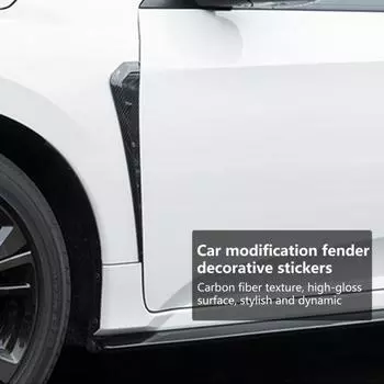 1 пара прочных универсальных боковых крыльев из углеродного волокна, автомобильные спойлеры, жабры, принадлежности для транспортных средств чёрный