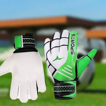 1 пара профессиональных футбольных вратарских перчаток с двойной защитой запястья, резиновые футбольные перчатки, дышащие футбольные вратарские перчатки Green US 5
