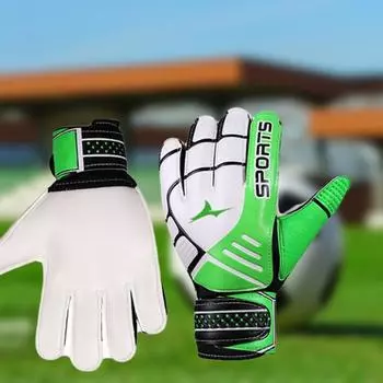 1 пара профессиональных футбольных вратарских перчаток с двойной защитой запястий, нескользящие износостойкие резиновые футбольные перчатки, дышащие футбольные вратарь US 5 чёрный